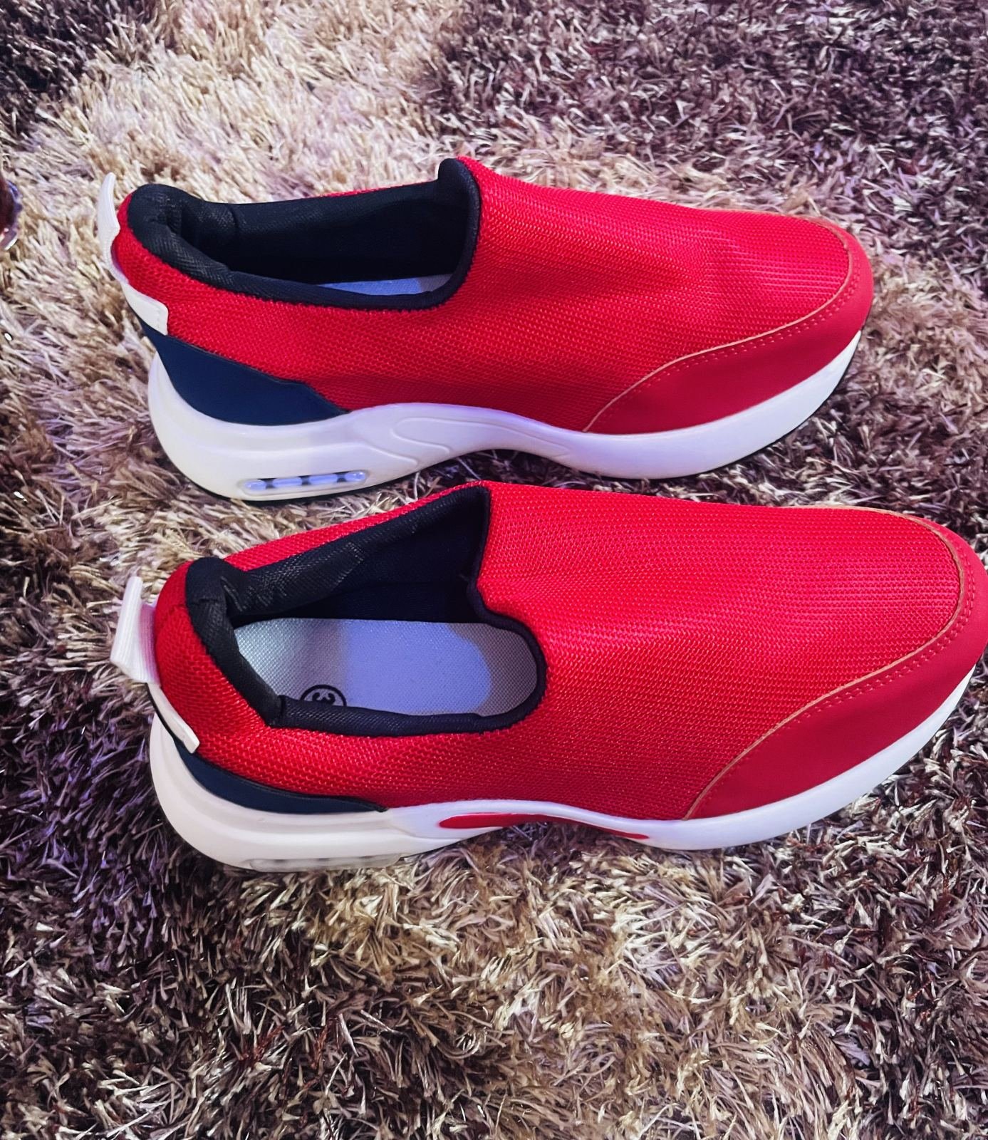 Red & Navy Air Cushion Slip-On Sneaker - Image 2