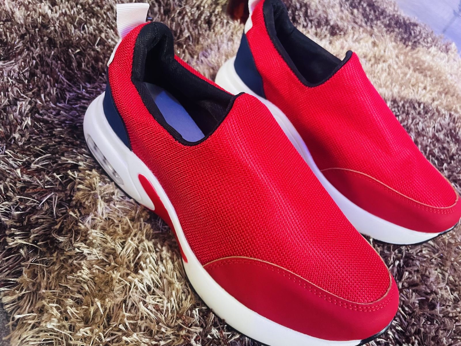 Red & Navy Air Cushion Slip-On Sneaker - Image 3